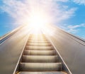 Escalator going forward fading into the sky Royalty Free Stock Photo