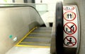 Escalator Guidelines. signs on an escalator, warning sign