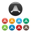 Escalator icons set color