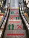 escalator implementing the social distancing measures