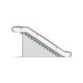Escalator Isolated Vector Illustration on White Background, Shopping Mall Escalator, Modern Architecture Style Escalator Royalty Free Stock Photo