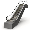 An escalator isolated on white 3D Illustration