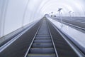 Escalator in the metro. Lifting ladder.The movement of passengers in the subway Royalty Free Stock Photo