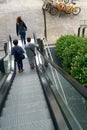 Escalator in Milan Italy public bicycles