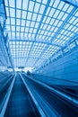 Escalator in modern interior airport Royalty Free Stock Photo