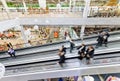 Escalator in a modern shopping center. December 26, 2016 in Kiev, Ukraine