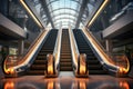 Escalator in modern shopping mall