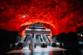 Escalator in Modern Stockholm Metro Train Station in Blue colors, Sweden. Royalty Free Stock Photo