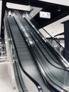 Escalator in motion without people Royalty Free Stock Photo