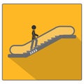 Escalator icon. Simple vector illustration of escalator