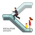 Escalator moving staircase consisting of endlessly circulating steps Royalty Free Stock Photo