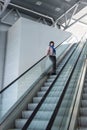 Escalator room with glass Royalty Free Stock Photo