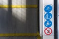 Escalator safety label