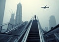 Escalator of Shanghai streets Royalty Free Stock Photo