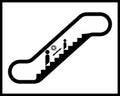 Escalator sign with people distance