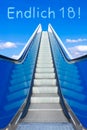 Escalator sky finally endlich 18 german Royalty Free Stock Photo