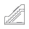 Escalator stairs icon, linear isolated illustration, thin line vector, web design sign, outline concept symbol with