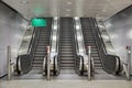 Escalator and stairs at a metro station Royalty Free Stock Photo