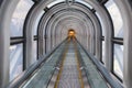 Escalator stairs tunnel city perspective downtown Royalty Free Stock Photo