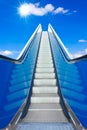 Escalator blue sky bright future