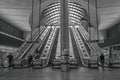 Escalator to Canary Wharf underground Station