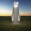 Escalator to the sky in night field