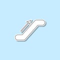 Escalator upstairs sticker icon. Simple thin line, outline vector of web icons for ui and ux, website or mobile application