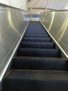 Escalator view in night mode Royalty Free Stock Photo