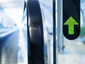 Escalator walkway with Arrow sign symbol