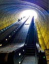 Escalator at Washington DC Potomac Ave metro station, looking up Royalty Free Stock Photo