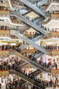 Escalators, busy mall
