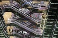 Escalators and elevators in the shopping center `European` in Moscow