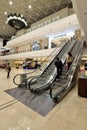 Escalators inside shopping center