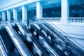 Escalators with passenger motion blur