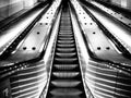 Escalators photographed in Black & White Royalty Free Stock Photo