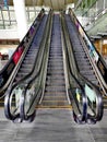 Escalators in shopping mall