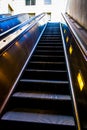 Escalators in the Smithsonian Metro Station, Washington, DC. Royalty Free Stock Photo