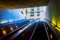 Escalators in the Smithsonian Metro Station, Washington, DC. Royalty Free Stock Photo