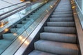 escalators stairway inside modern office building Royalty Free Stock Photo