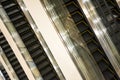 Escalators stairway inside modern office building Royalty Free Stock Photo