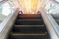 escalators stairway inside modern office building Royalty Free Stock Photo