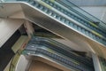 Two floors modern empty escalator stairs Royalty Free Stock Photo