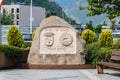 Sculpture in Lalin square, Escaldes-Engordany. Andorra Royalty Free Stock Photo