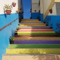 Rainbow steps very well decorated Royalty Free Stock Photo