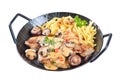 Escalope chasseur with spaetzle Royalty Free Stock Photo