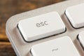 Escape Button on a White and Grey Computer Keyboard Royalty Free Stock Photo