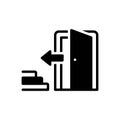 Black solid icon for Escape, toward and exit Royalty Free Stock Photo