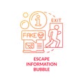 Escape information bubble red gradient concept icon