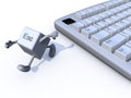 Escape key run away from a keyboard Royalty Free Stock Photo