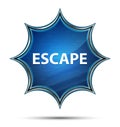 Escape magical glassy sunburst blue button